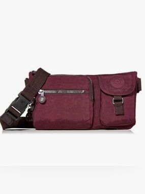 Kipling waist or crossbody bag burgundy/purple